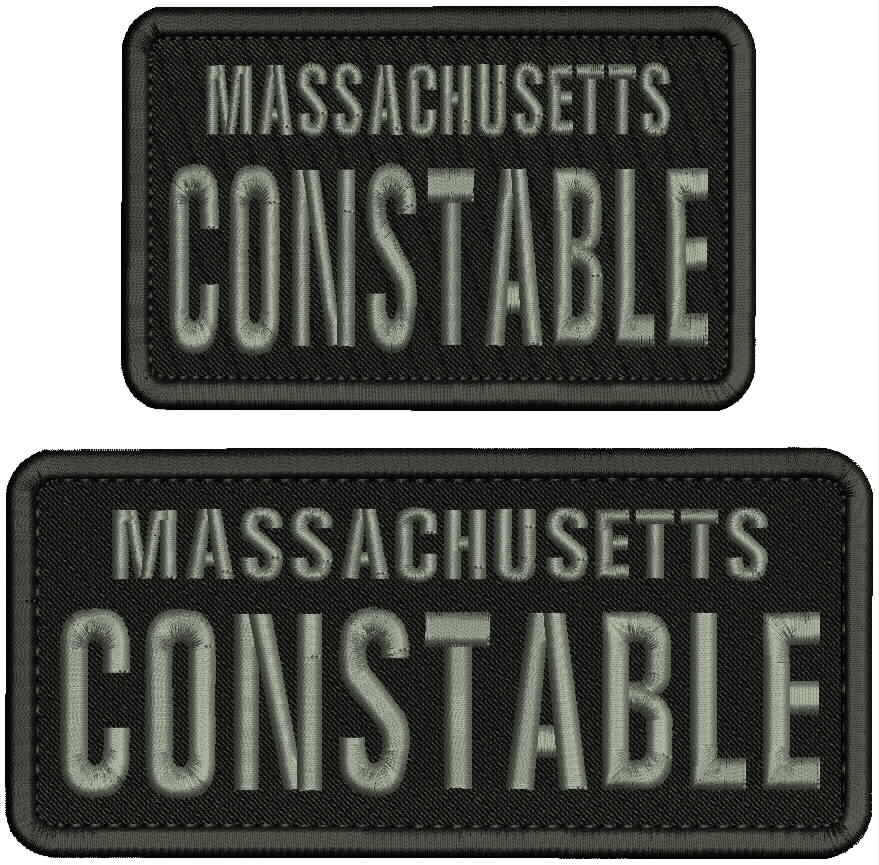massachusetts constable embroidery patch 3x7 and 3x5 hook on back