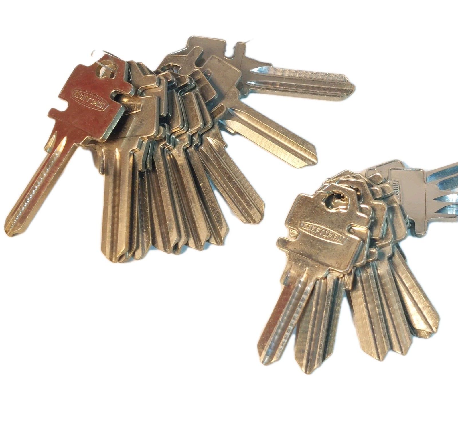 19 Craftsm Key Blanks fits Some Craftsman & Elgin Locks Nickel Plated 2 Sizes