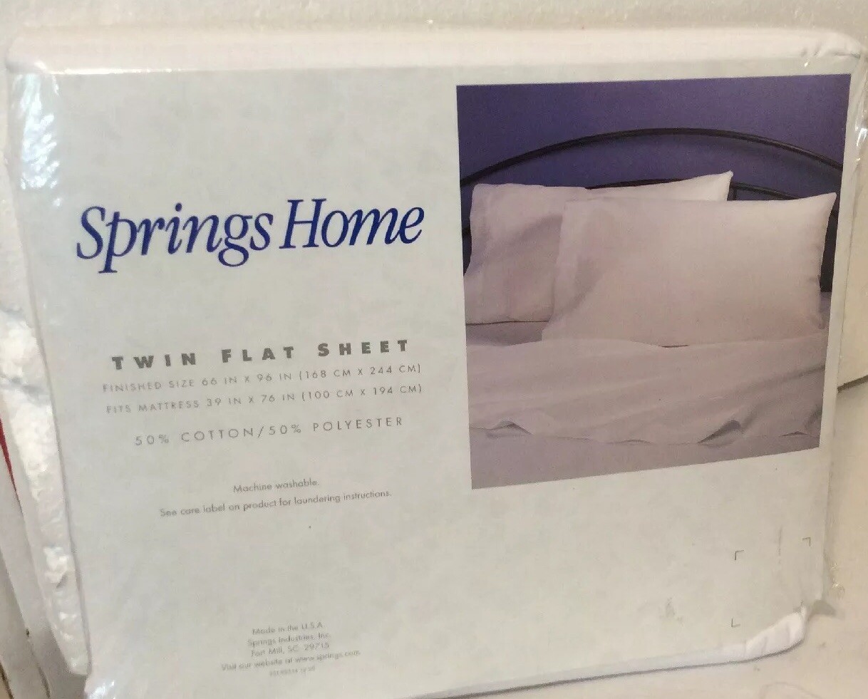 Springs Home Twin Flat Sheet White New
