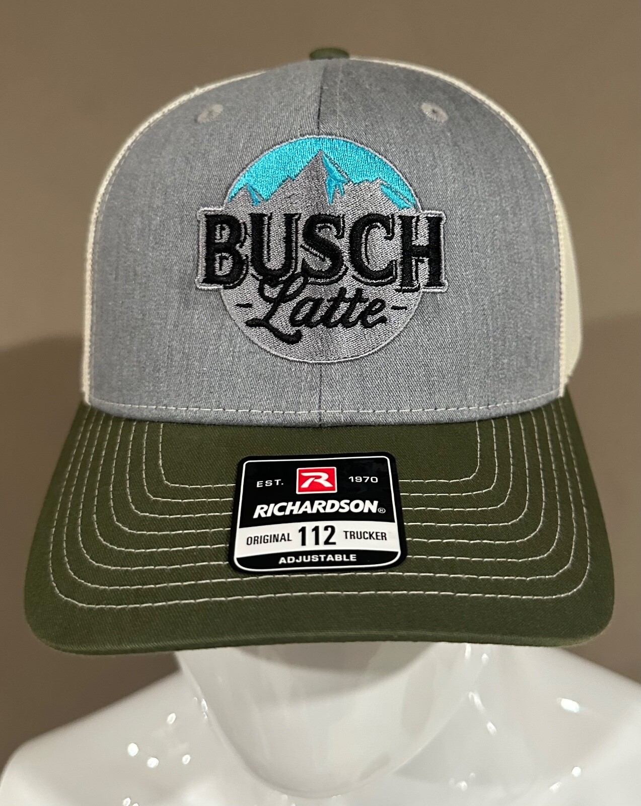 Embroidered Busch Latte Richardson 112 Snapback Trucker Hat