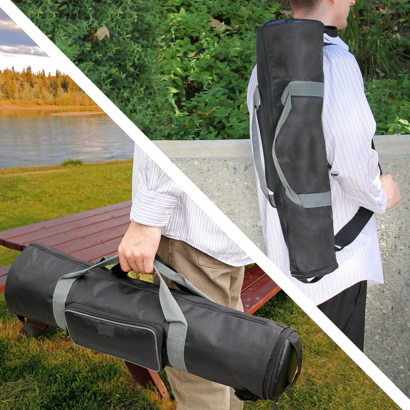 Padded Tripod Case by USA Gear with Expandable Compartment & Accessory Storage