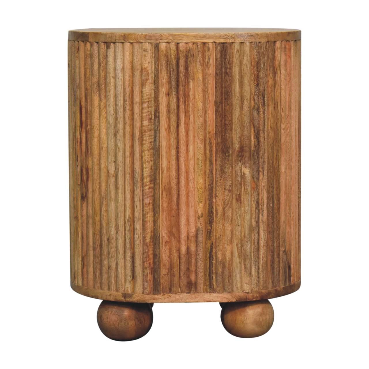 Solid Wood Soba Ball 3-Drawer Bedside, Oak