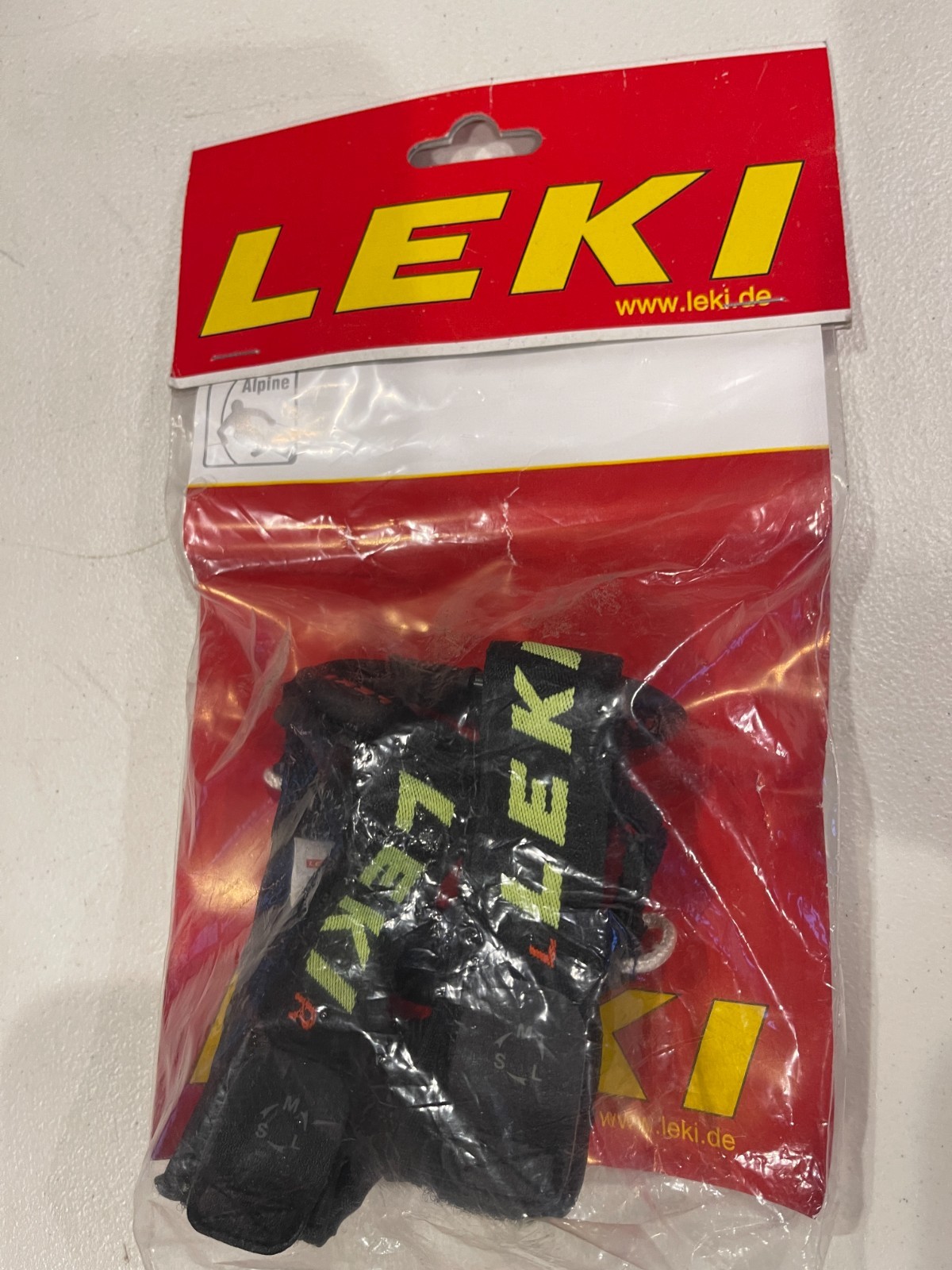 LEKI Trigger S Vario Ski Pole Straps Pair S/M/L Black Yellow New Old Stock