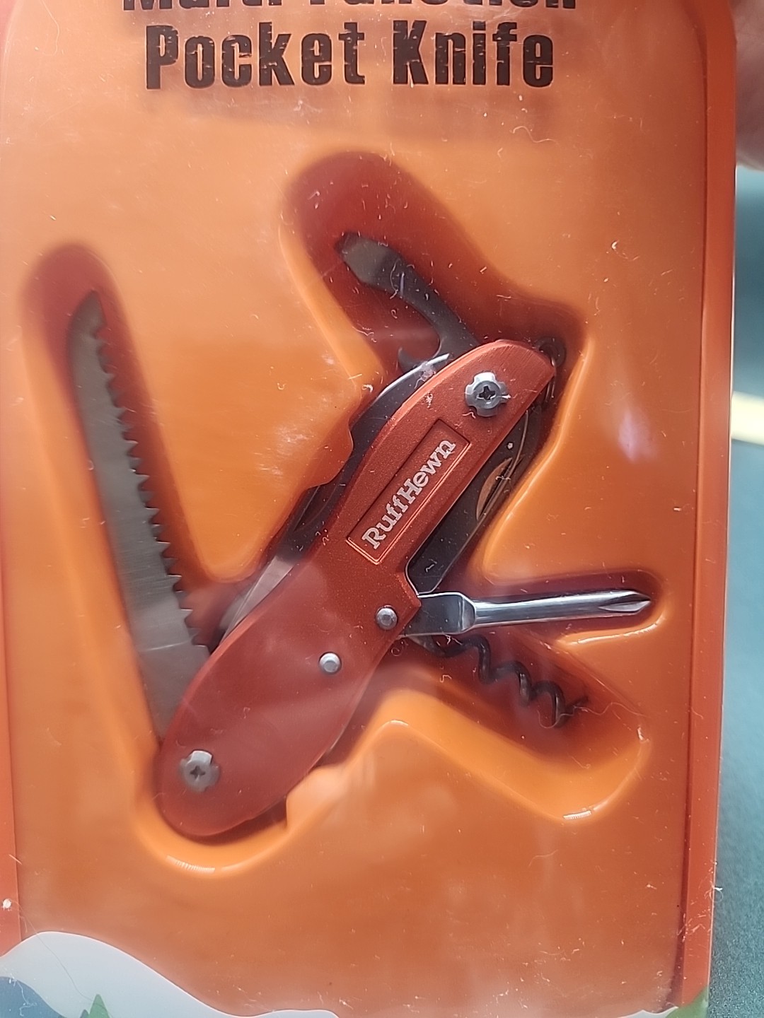 NEW 11-in-1 Multi Function Pocket Knife SM-30243 Ruff Hewn Orange NIB