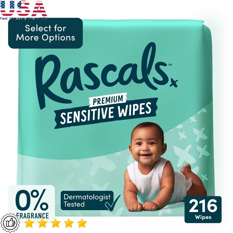 Premium Sensitive Alcohol Free Baby Wipes Fragrance-Free 216 Count