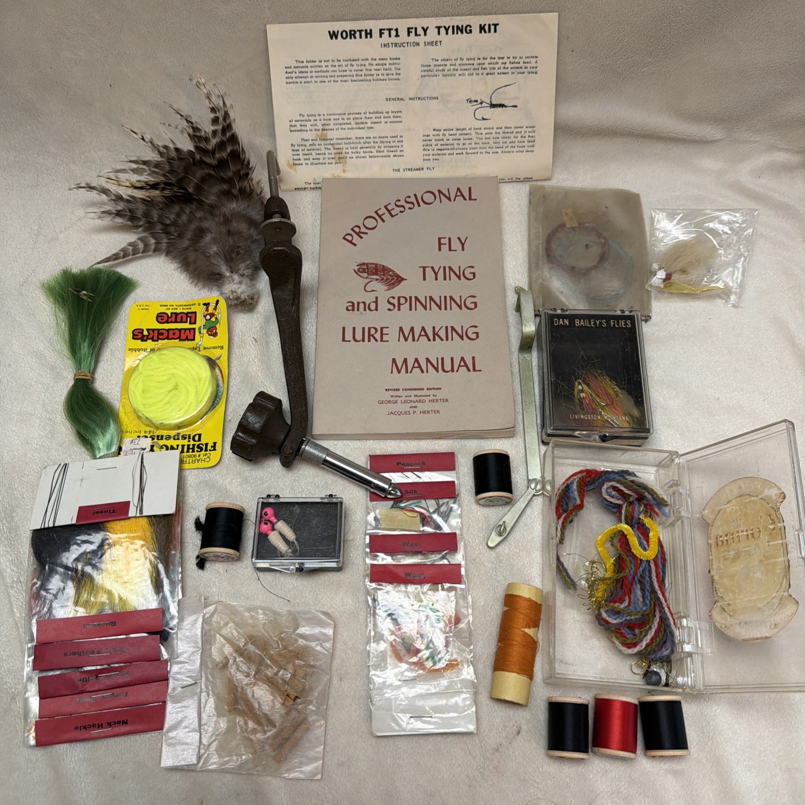 Vintage Fly Fishing Tying Materials Plus How To Manual, Herter’s No. 4 Vice