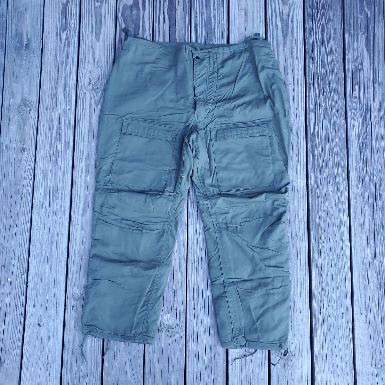 VINTAGE 70s Military Chemical Suit pants Protective XXL 44-52 OD Green trousers