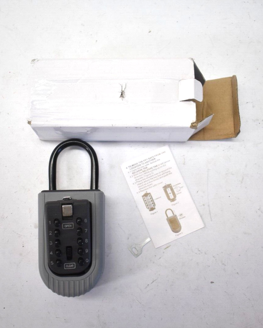 CCYX Portable KEy Lock w 1000 Personalized Codes Rust Resistant Gray/Black