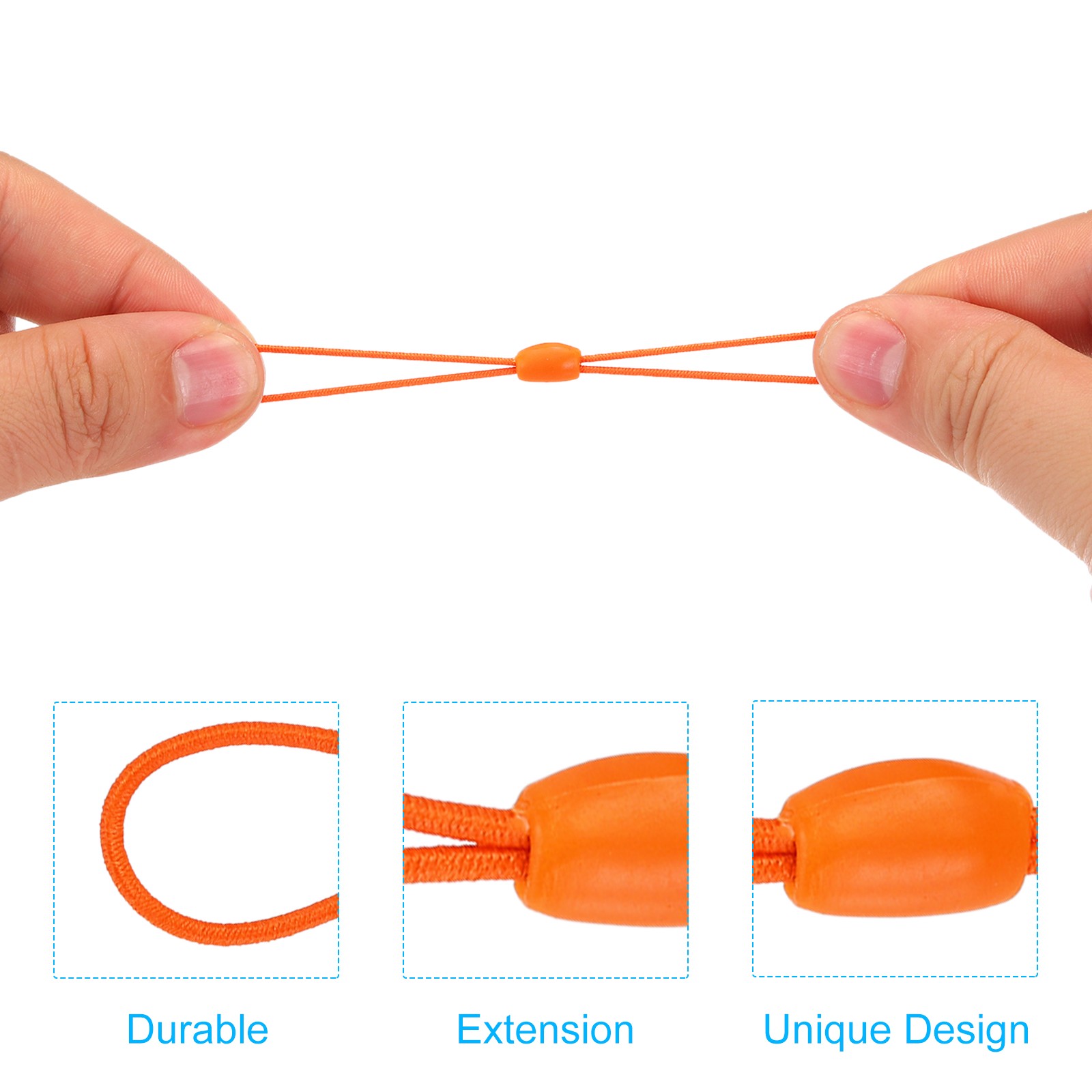 20 Pcs Zipper Pulls Replacement for Backpack Zipper Pulls Tab Cord, Orange
