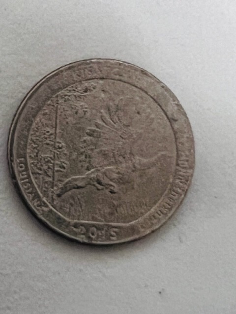 2015 P Washington Kisatchie Park Error Quarter Missing Clad Layer