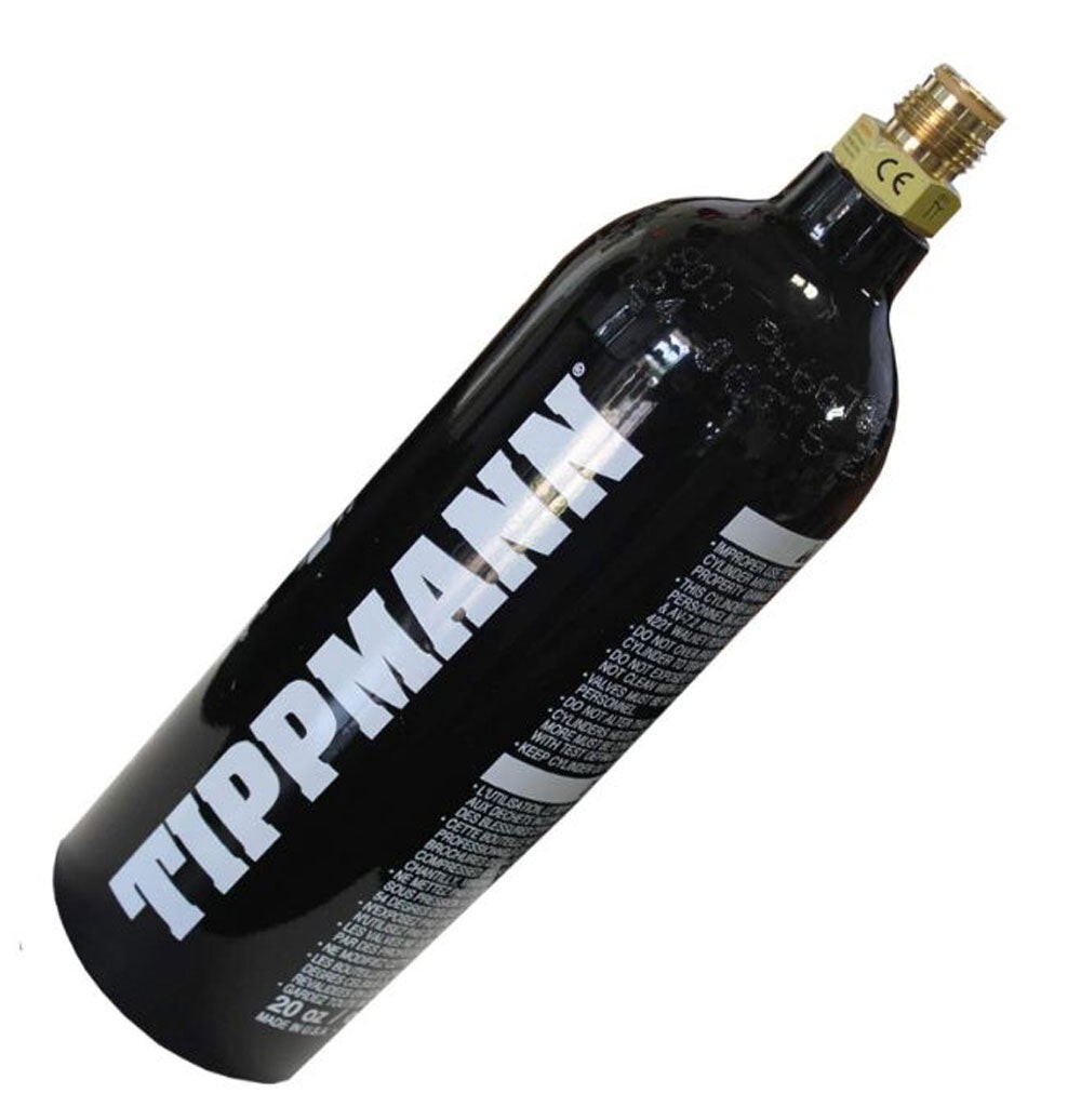 Tippmann Sports Paintball Marker Refillable 20oz Ounce Tank Black White