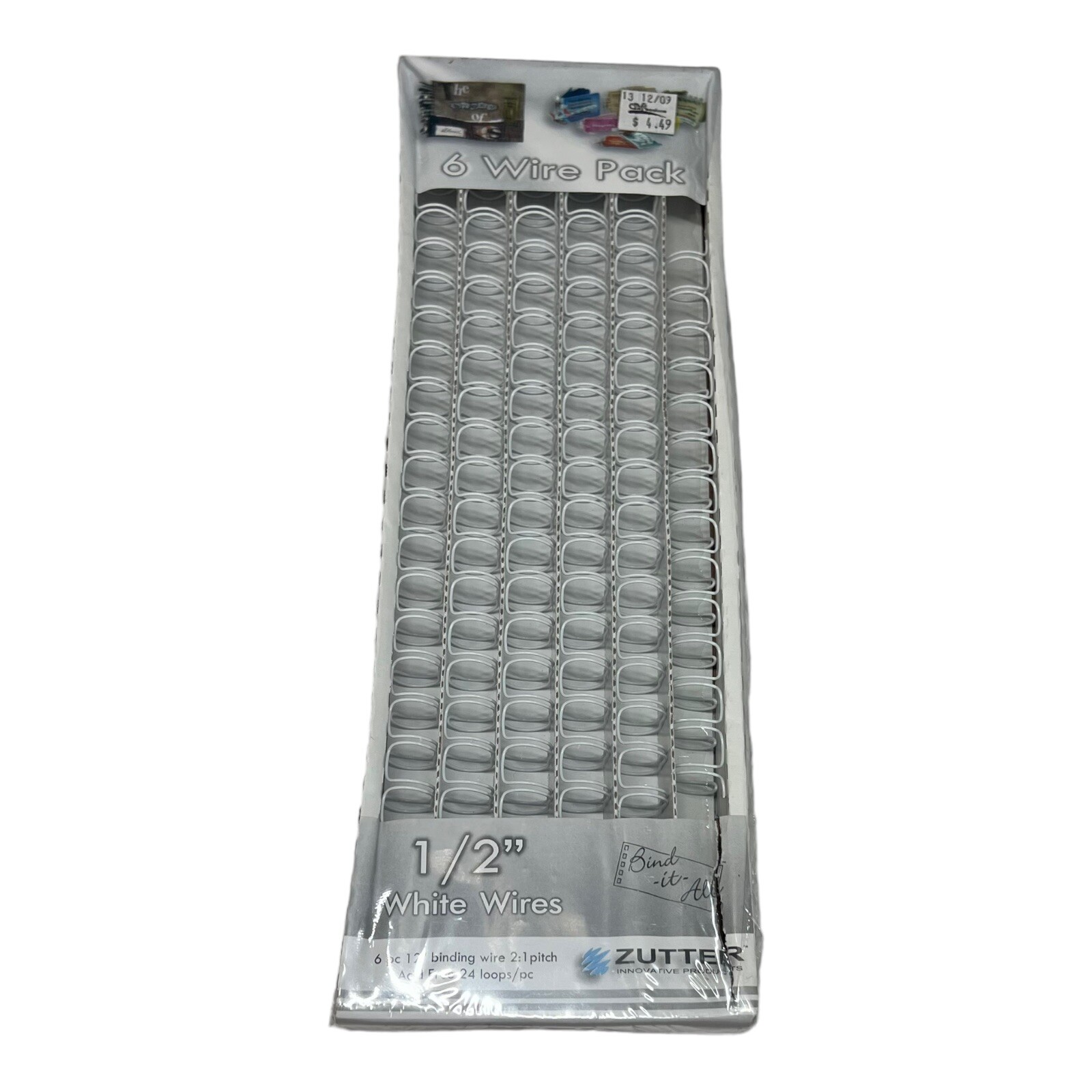 Zutter Bind-It-All OWire 1/2" 6/Pkg-Black 2651 New Sealed