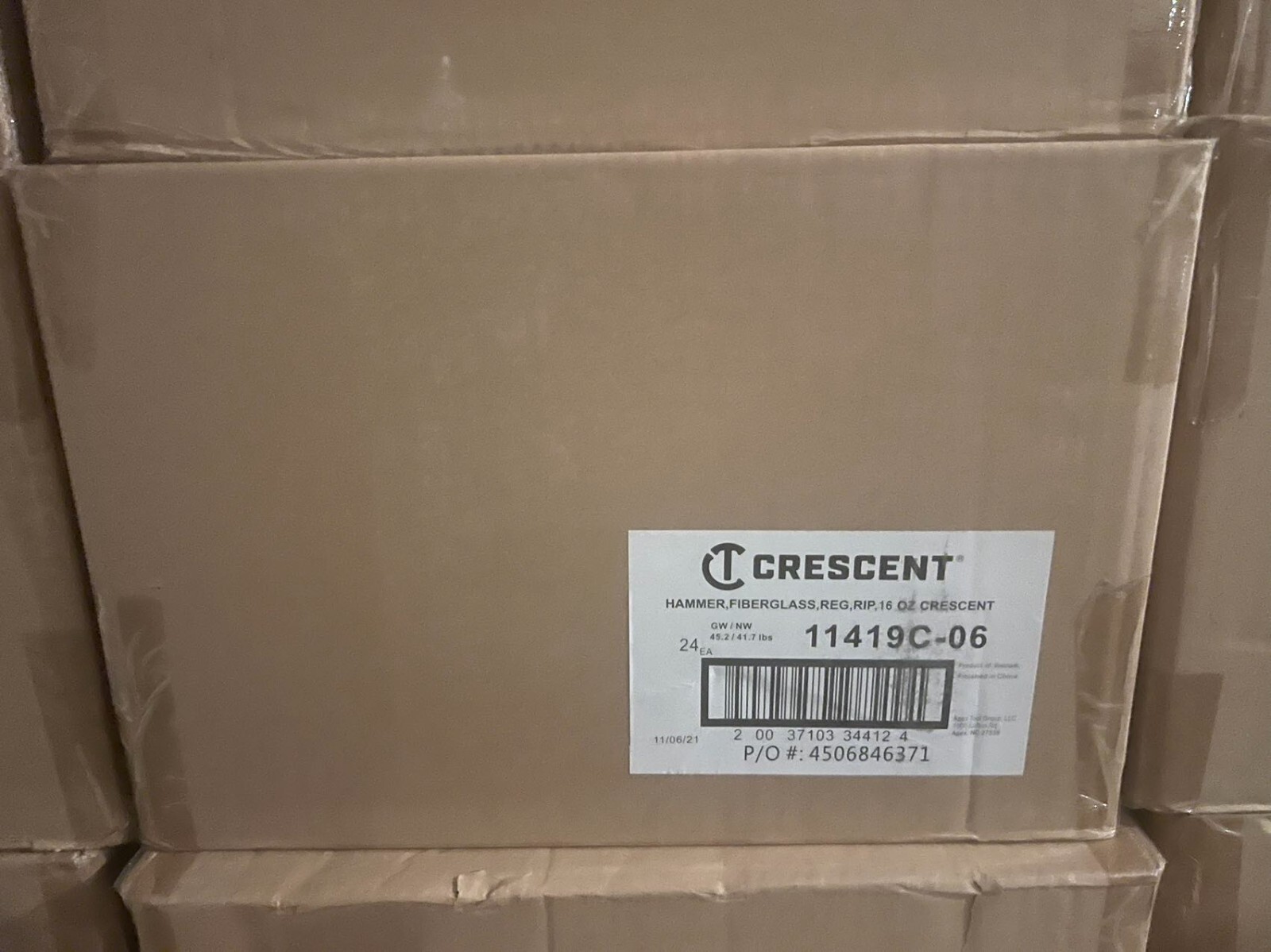 24 PCS of Crescent 16-oz Polished Face Steel Head Fiberglass Rip Claw Hammer