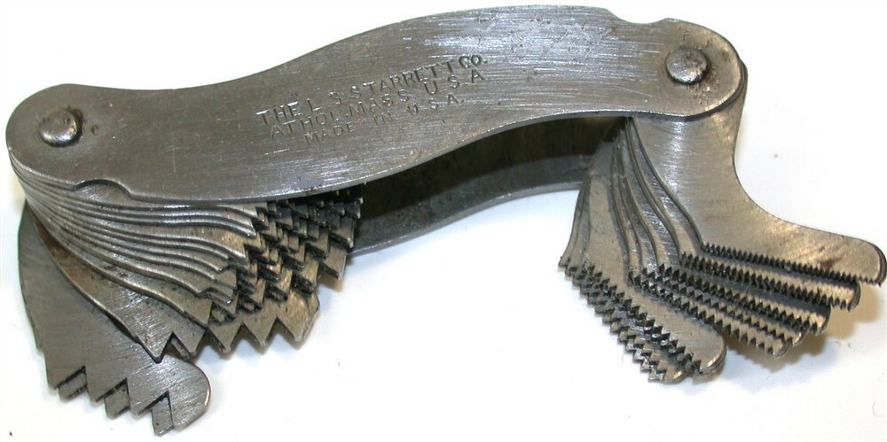 Starrett Screw Pitch Gage, 6-60 TPI, 30 Leaves No. 473