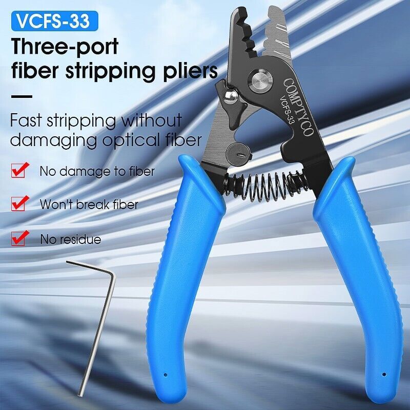 1 pcs Three port Fiber Optical Stripper FTTH Tools Optical Fiber Stripping Plier
