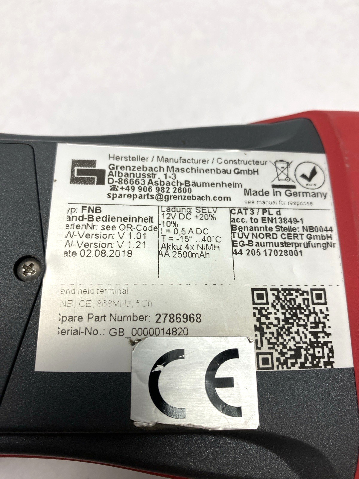 Grenzebach 2786968 Hand Held Terminal