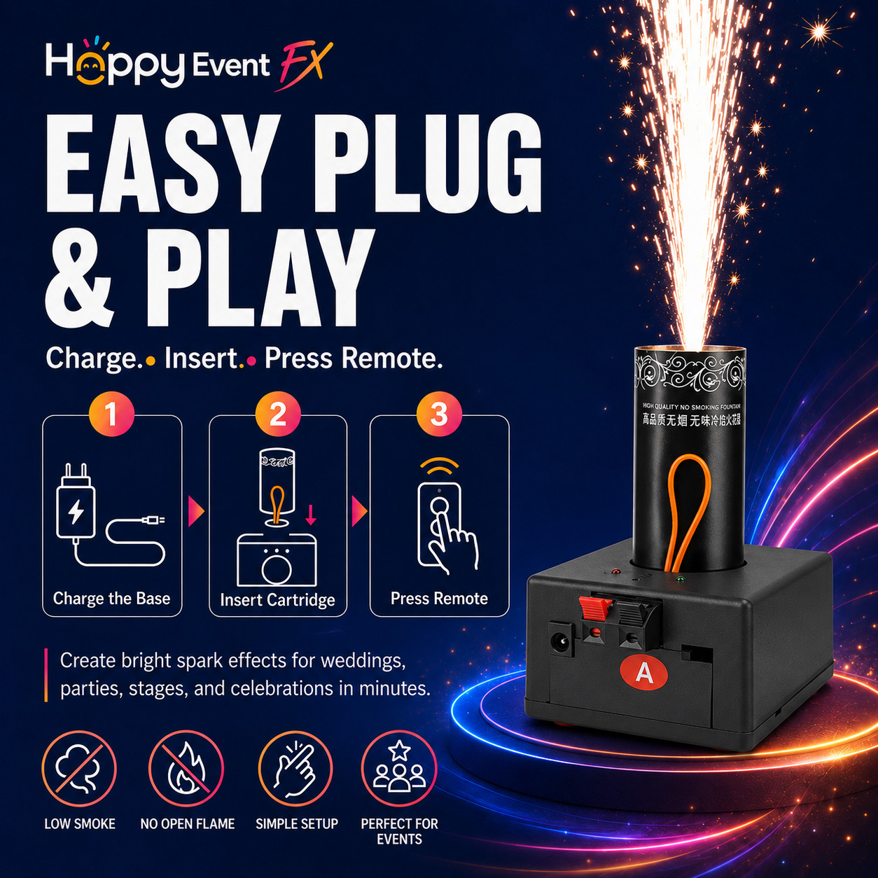 8-Pack Cold Spark Machine Full Kit