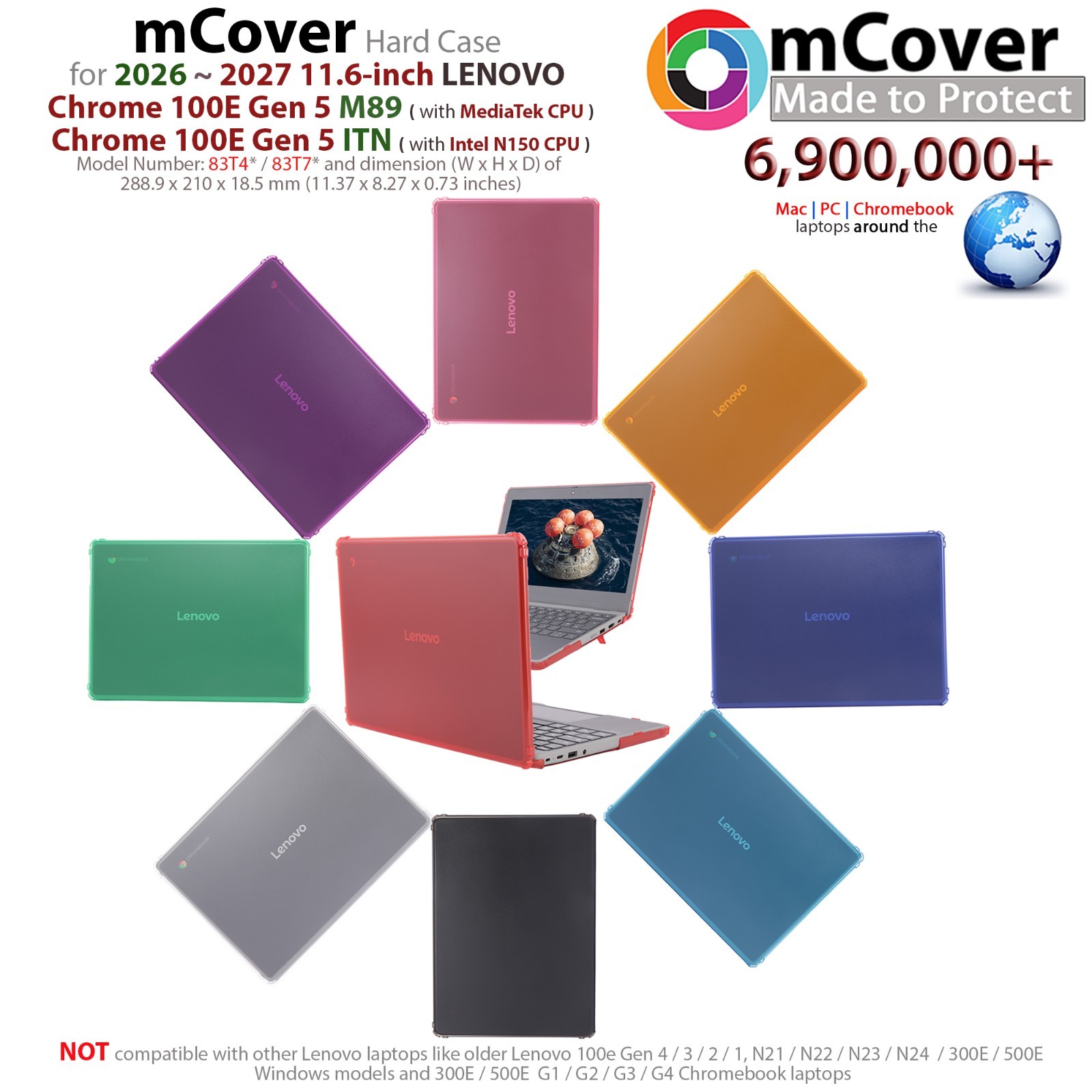 NEW mCover Case for 2026+ 11.6" Lenovo Chromebook 100E Gen 5 M89 ITN Laptop