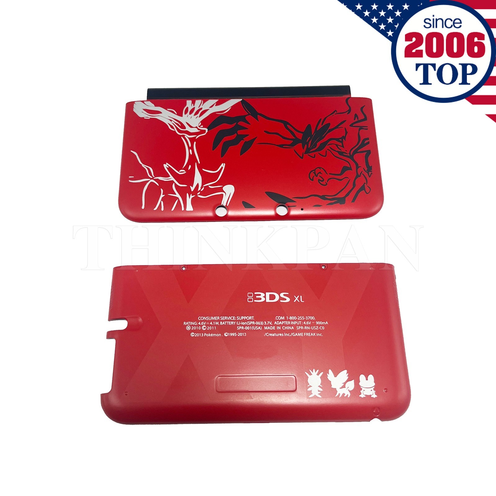 Replacement Shell for 2015 Nintendo 3DS XL Top Bottom Pokemon Red Housing Cover
