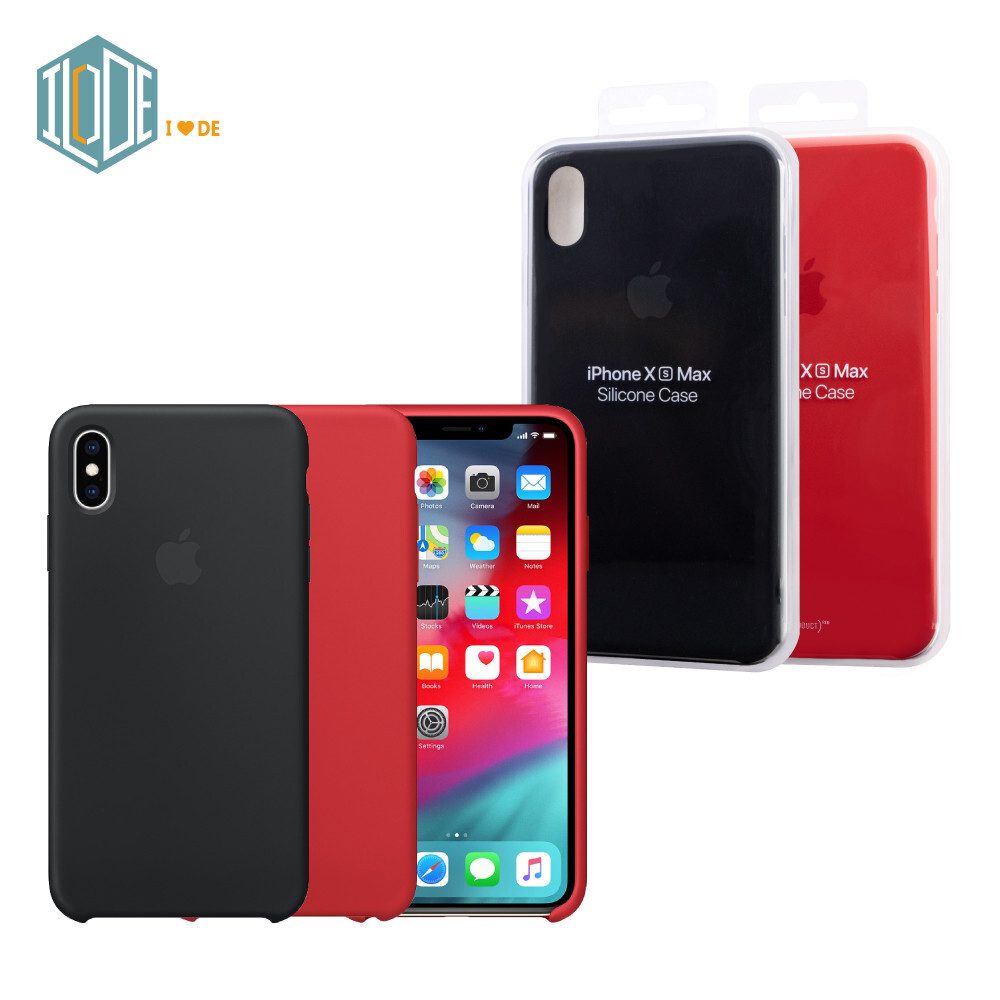 Original Apple Official Silicone Case for iPhone XS Max (Black/Red)