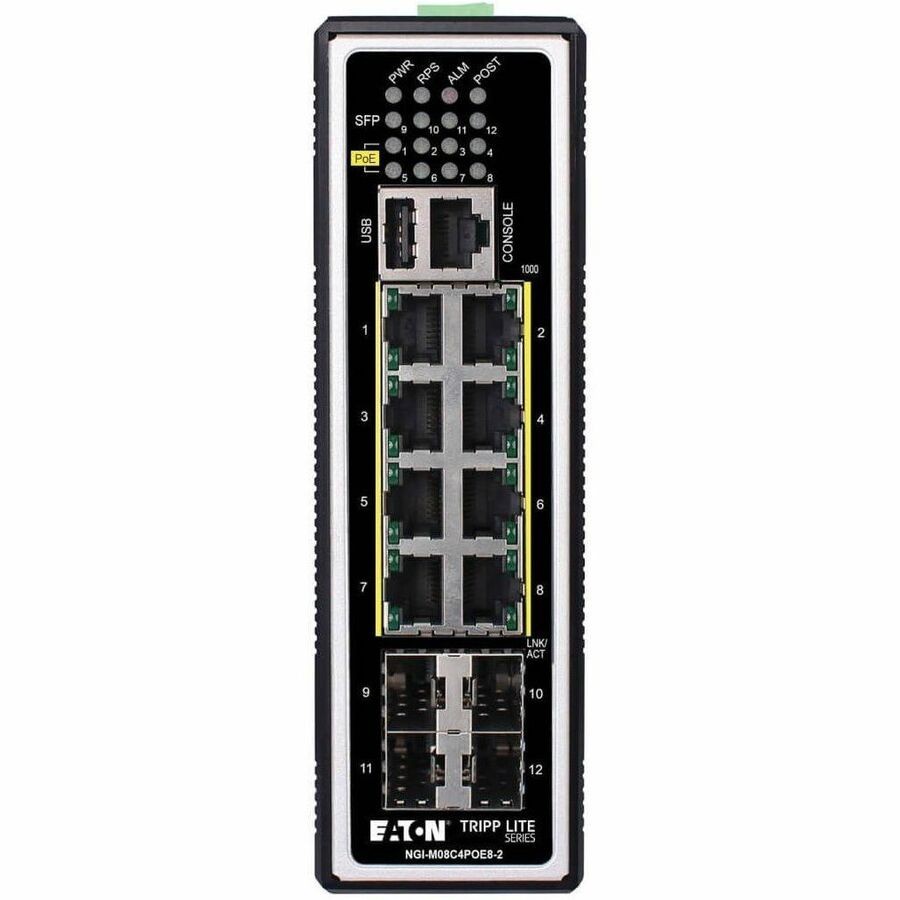 Tripp Lite 8-Port PoE+ 30W Managed Industrial GbE Switch NGI-M08C4POE8-2