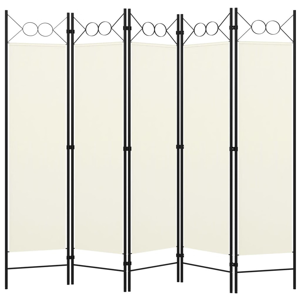 5-Panel Room Divider White 78.7"x70.9