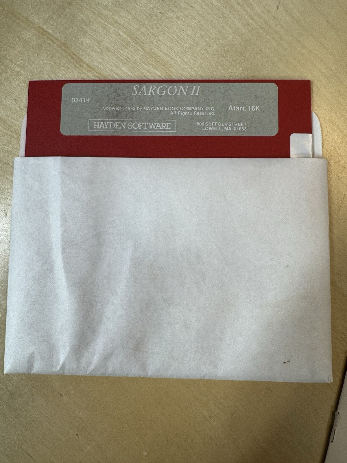 Hayden Software Sargon II Chess for Atari with Manual & Floppy Disk