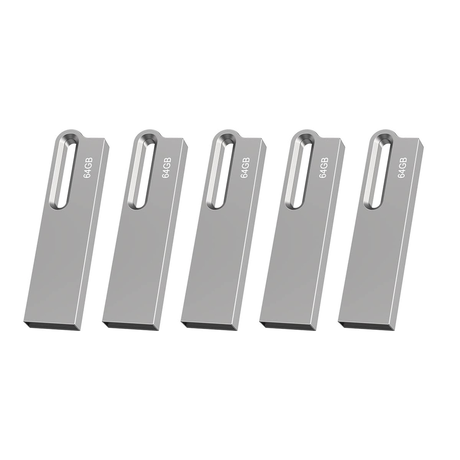Aiibe 64GB Flash Drive 5 Pack Metal USB Drive Thumb Drive 64GB USB 2.0 Memory...