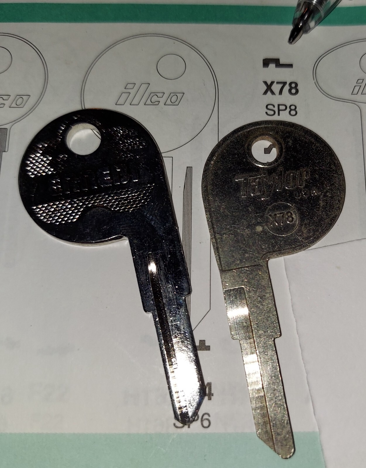 Alfa Romeo, Autobianchi, Fiat,  X78, SP8, SF5, Vintage (1)  Key Blank.