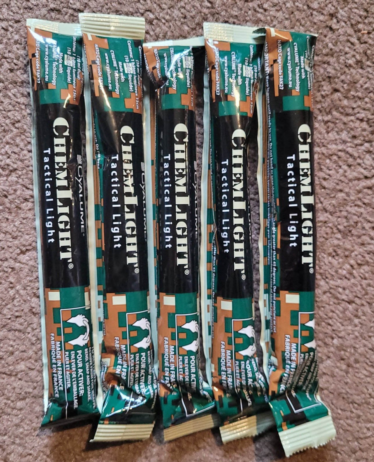 5x CYALUME CHEMLIGHT TACTICAL LIGHT (BLUE, 8HRS, PF)