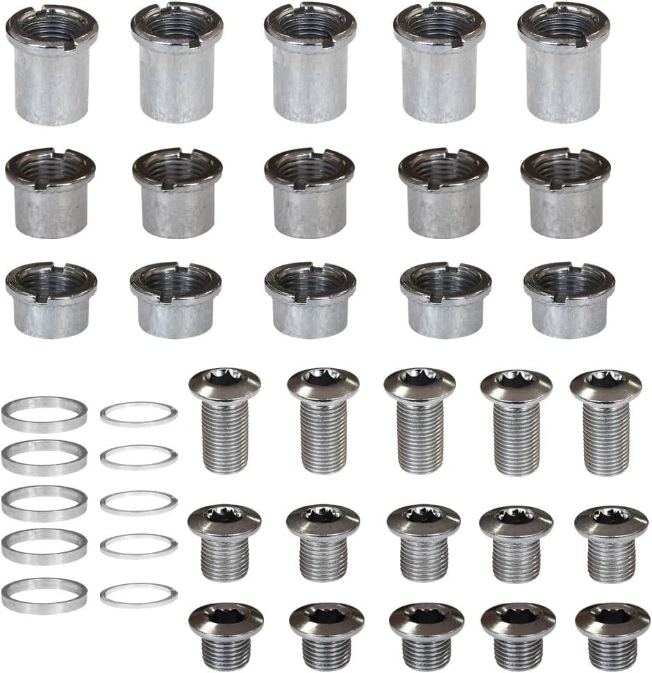5 pcs for Each Single/Double/Triple Chainring Bolts Screws Disc Crankset Nuts...