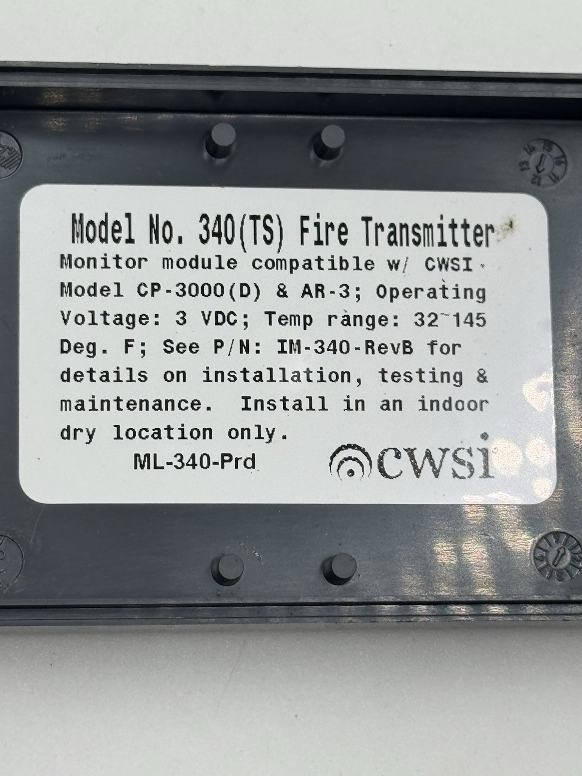 CWSI Model 340 / 340(TS) / 340TS Transmitter