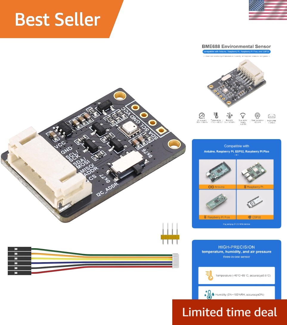 Environmental Sensor 4-in-1 Temperature Humidity Pressure Gas Compatible With...