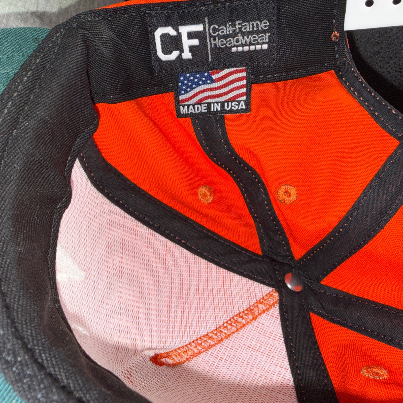 USA Youth Hat StrapBack Embroidered Orange Made In USA Cap Cali Fame Small