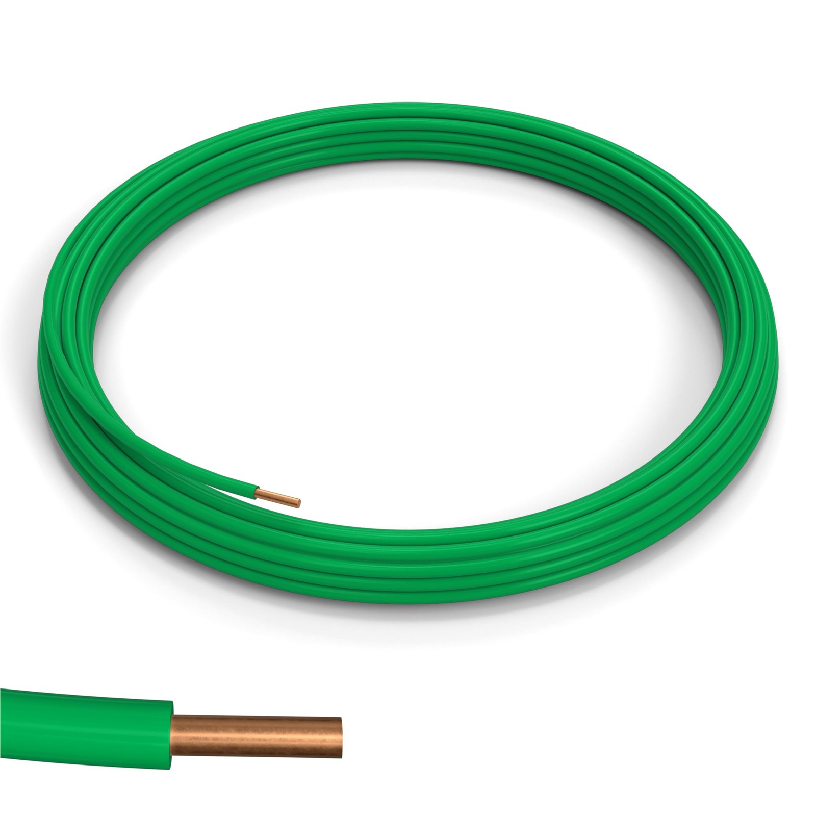 THE CIMPLE CO 10 AWG Insulated Solid Copper 10 Feet (3 Meter), Green