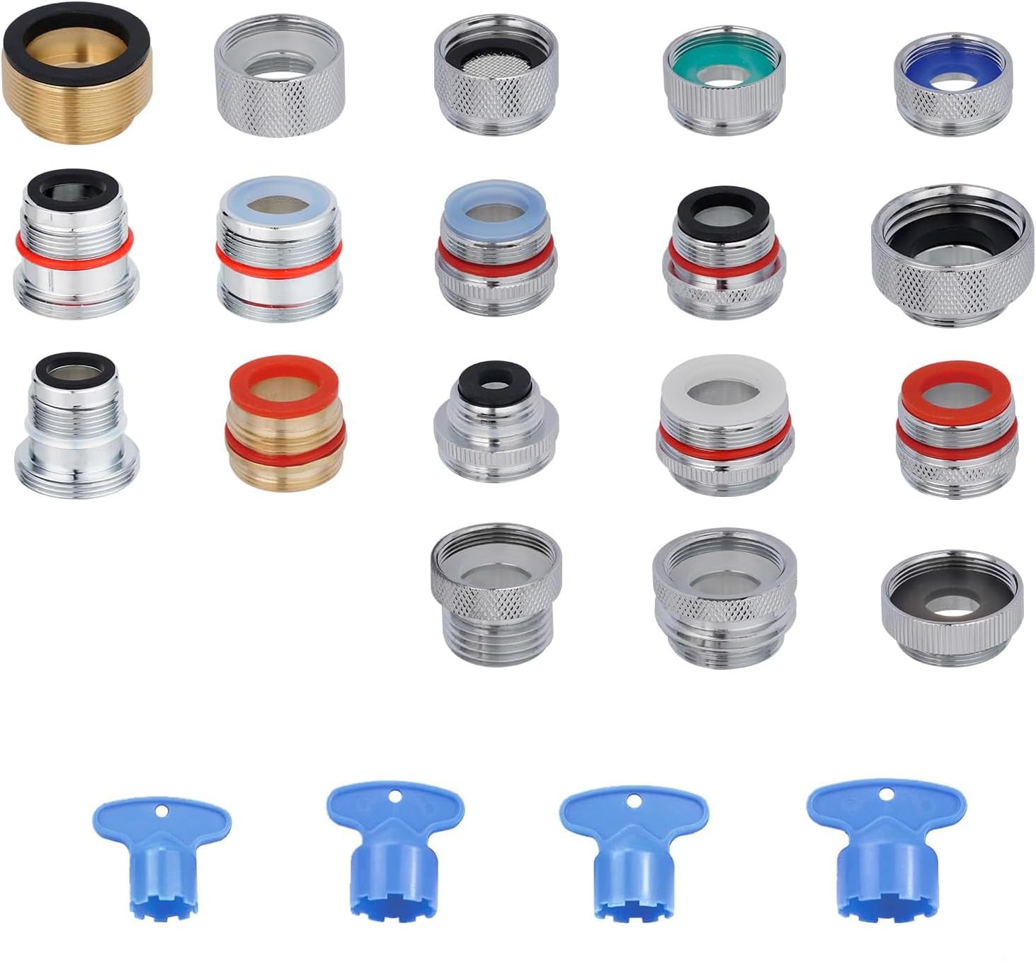18pc Brass Metal Male Female Faucet Aerator Adapter Kit Faucet Adapter