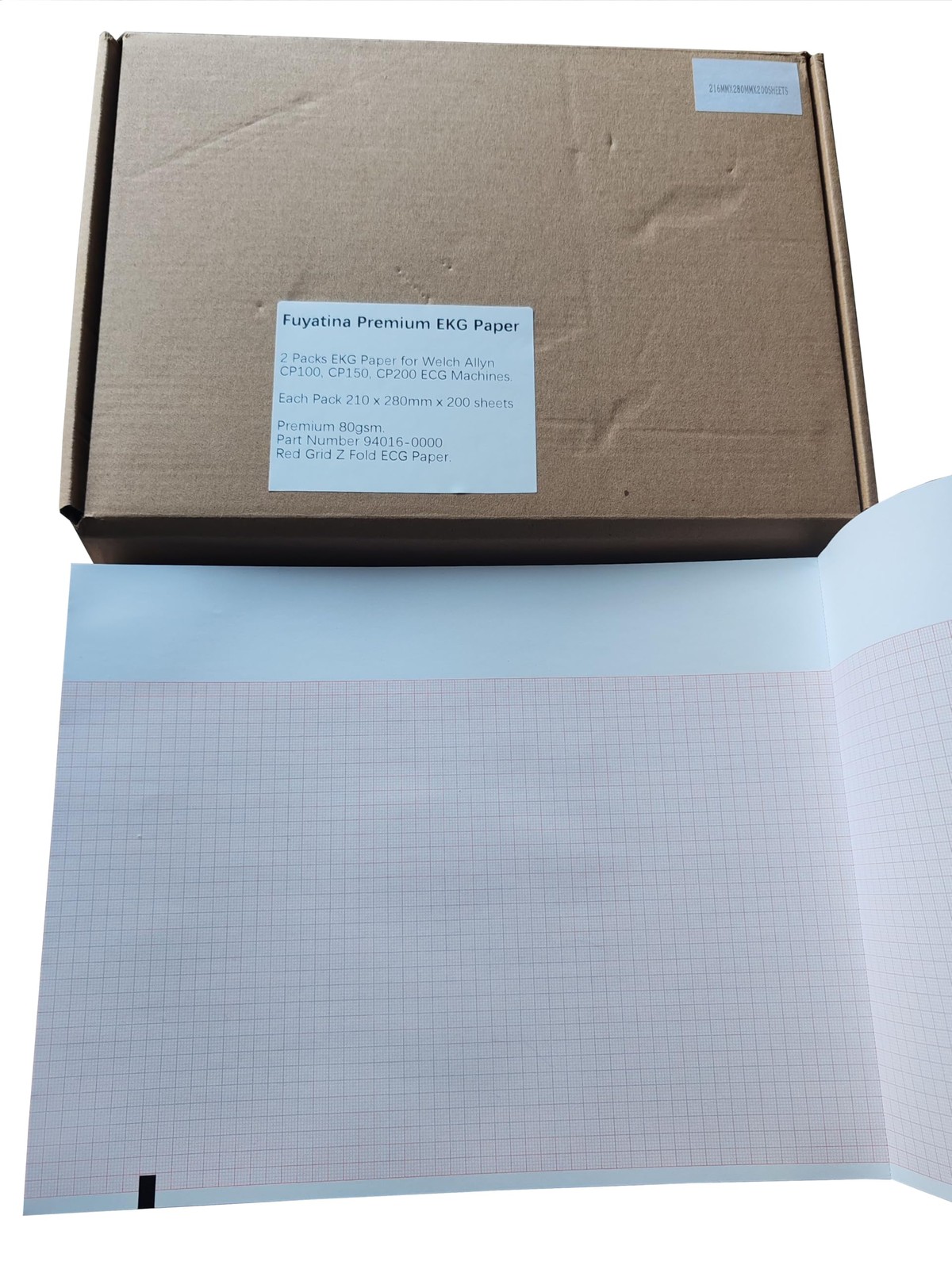 Fuyatina 2 Packs EKG Paper for Welch Allyn CP100, CP150, CP200, Each white