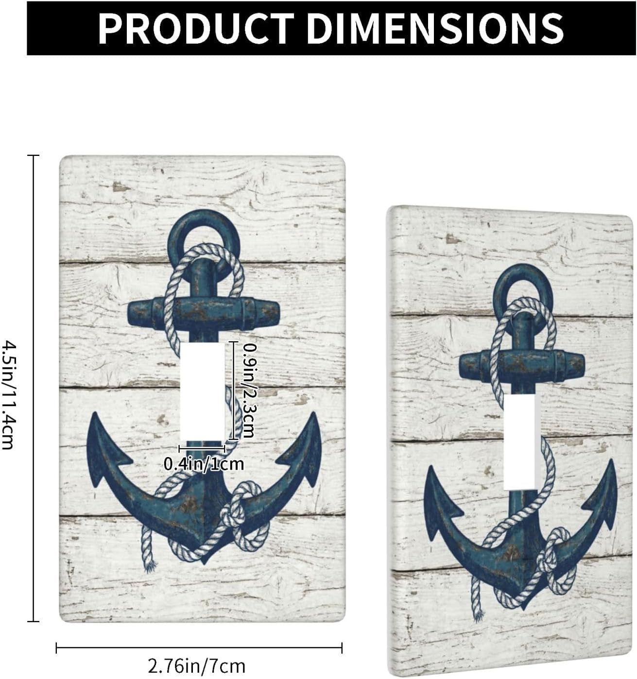 Nautical Anchor Rustic Single Toggle Wall Plate Decorative Light Switch Cover Pl