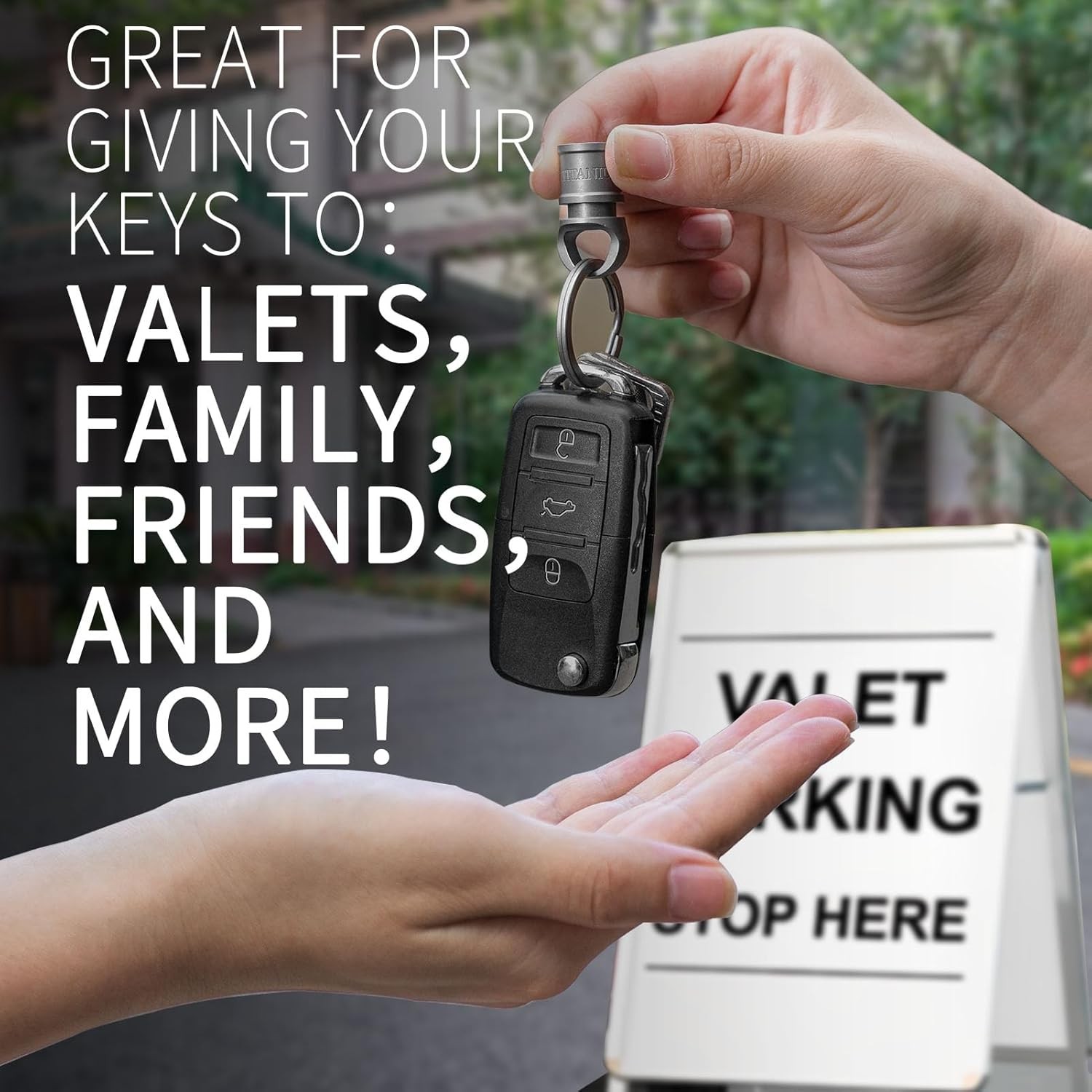 Quick Release Keychain with 2 Key Rings Titanium, Detachable Pull Apart Matte