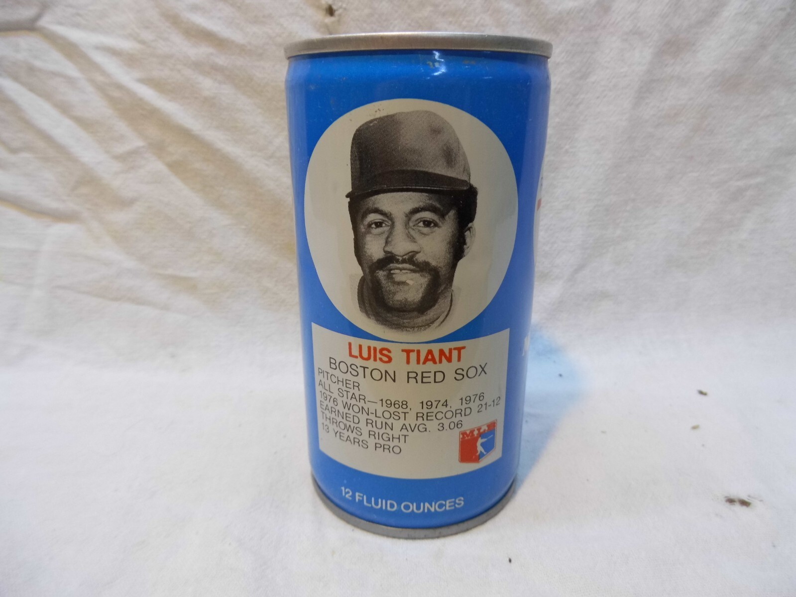 ROYAL CROWN RC COLA BASEBALL "BOSTON RED SOX LUIS TIANT" C/S SODA CAN~#46