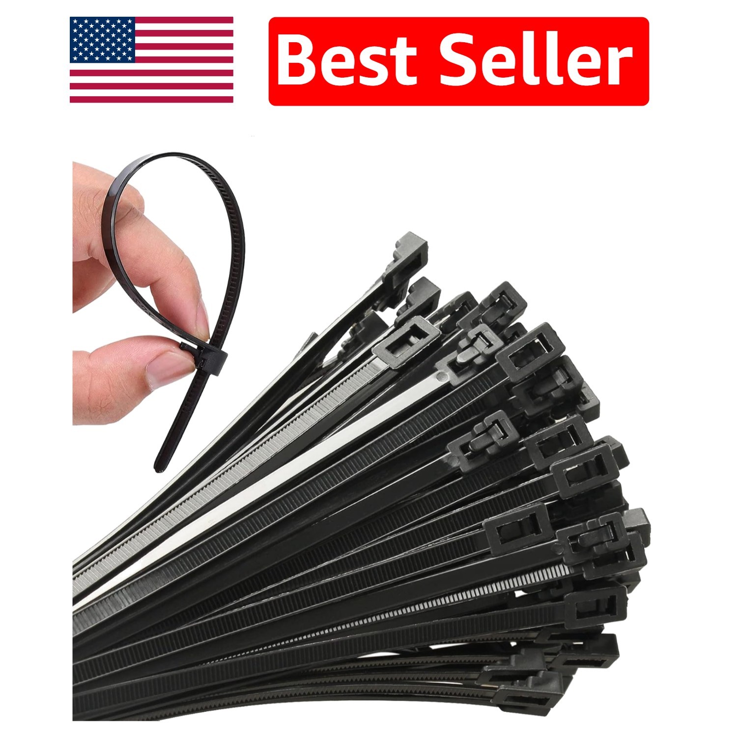 8 Inch Nylon Zip Ties - 100Pcs, 40Lbs Strength for Secure Planting & Office Use