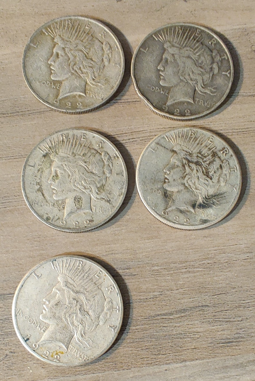 1922 mint P Silver 90% Liberty Peace Dollar $1 Coin