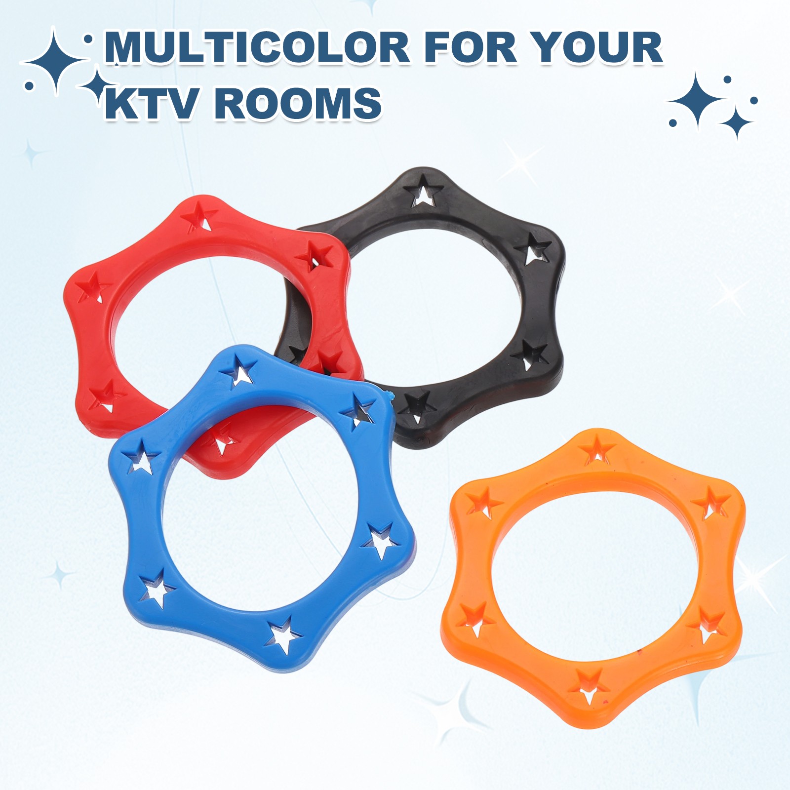 6 Pack 1.34" Hexagonal Rubber Mic Rolling Ring Black