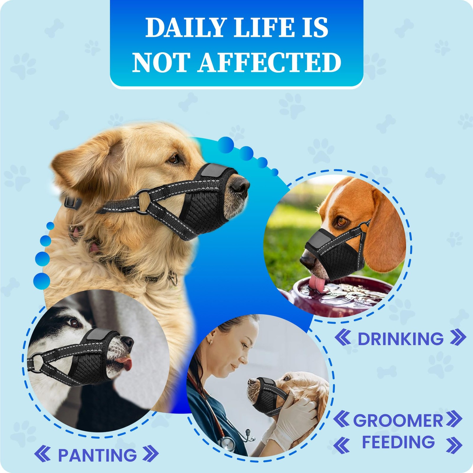 Soft Nylon Dog Muzzle for Small Breeds - Adjustable, Breathable, Anti-Biting