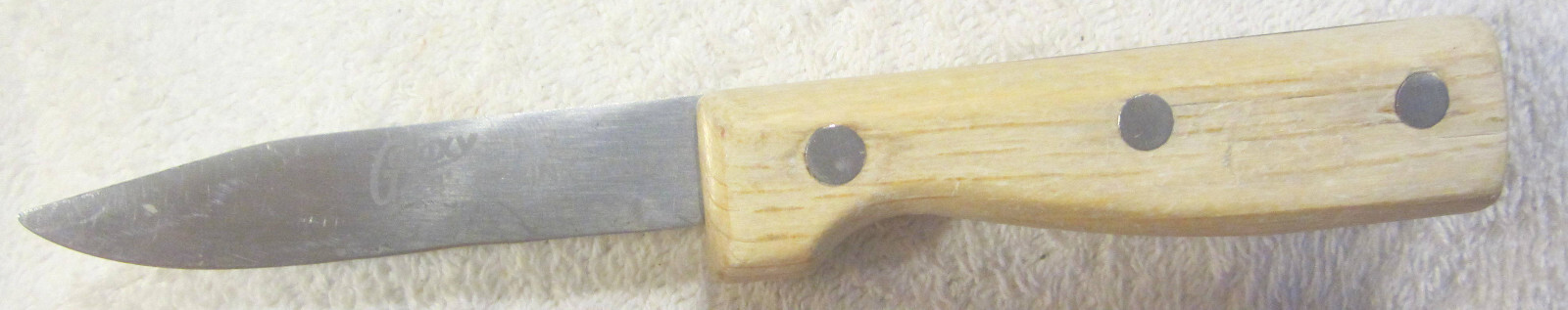 3" Galaxy Paring Knife Wood Handle,VTG,needs sharpened kitchen tool
