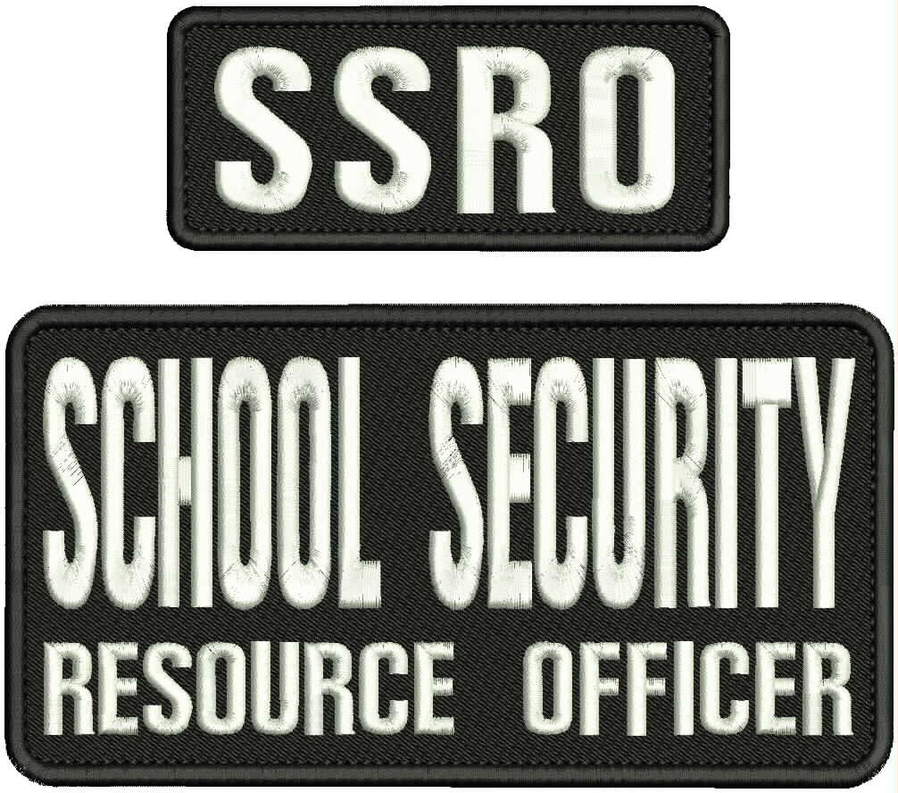 SSRO OFFICER EMB PATCH 4X8 AND 2X5 HOOK ON BACK  WHITR ON BLACK