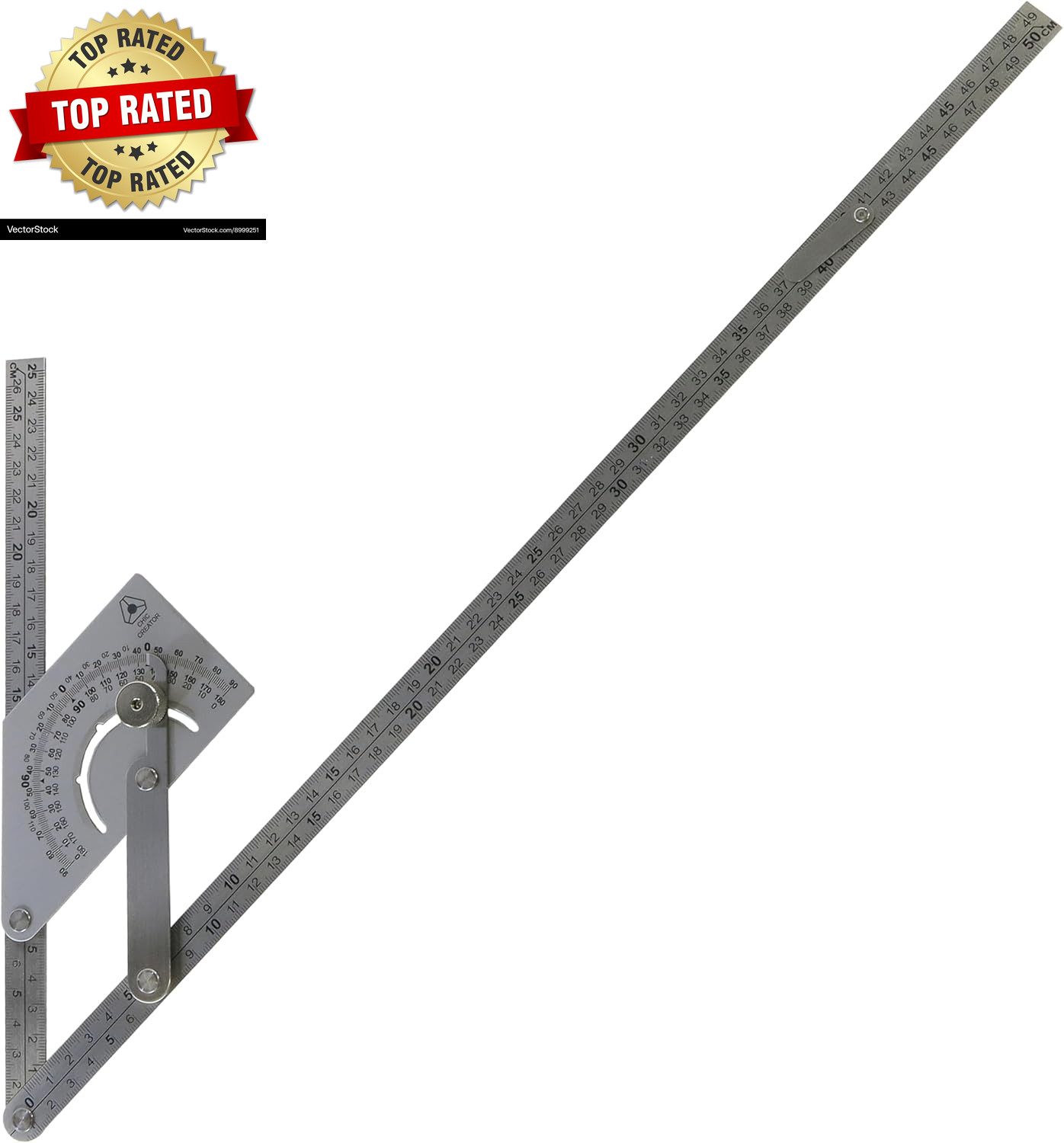 Angle Finder IV, Stainless Steel Protractor 0-180 Degrees, Measures inside & out