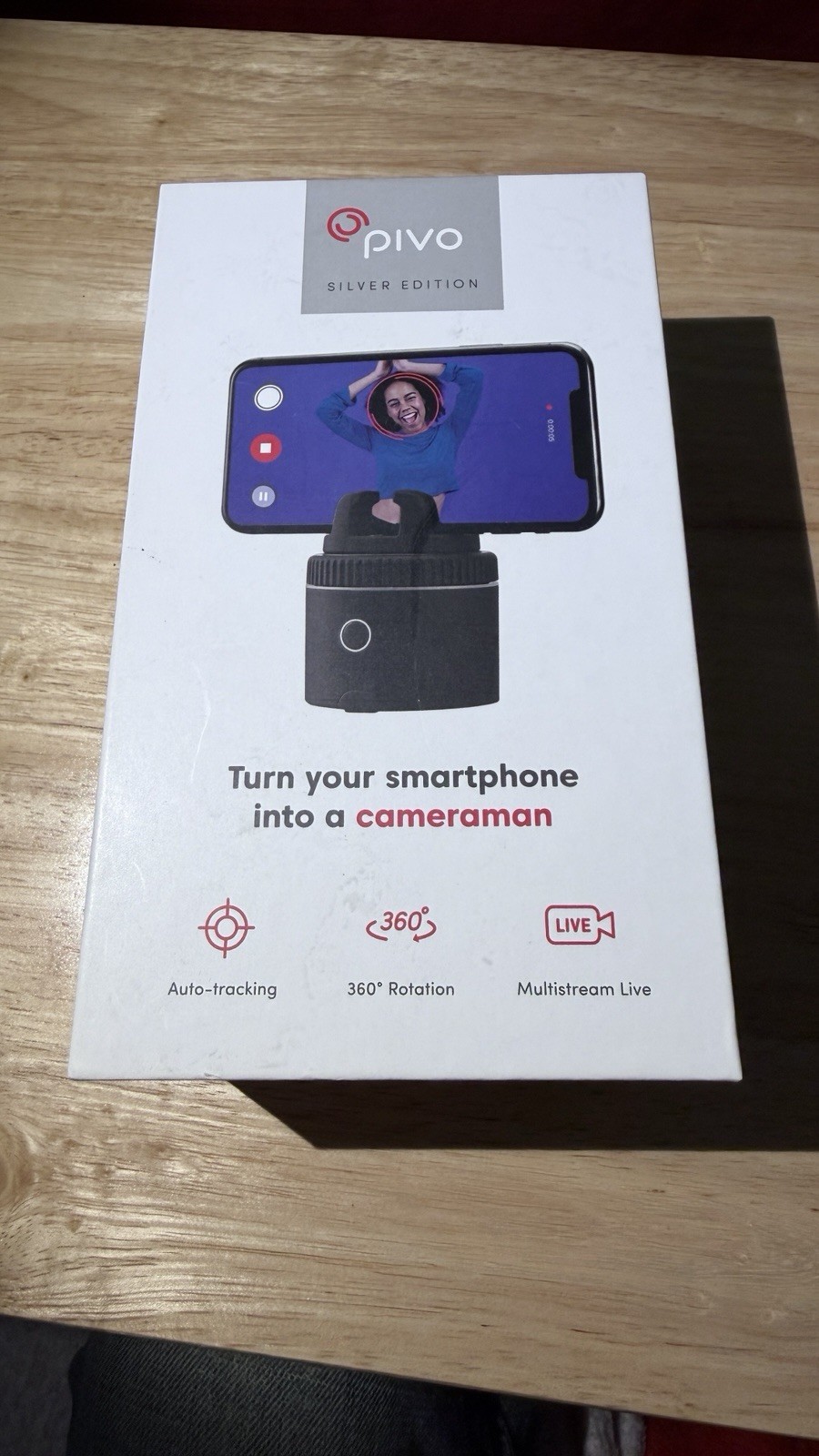 Pivo Pod Silver Edition Smartphone Camera Stabilizer 360° Rotation Auto Tracking