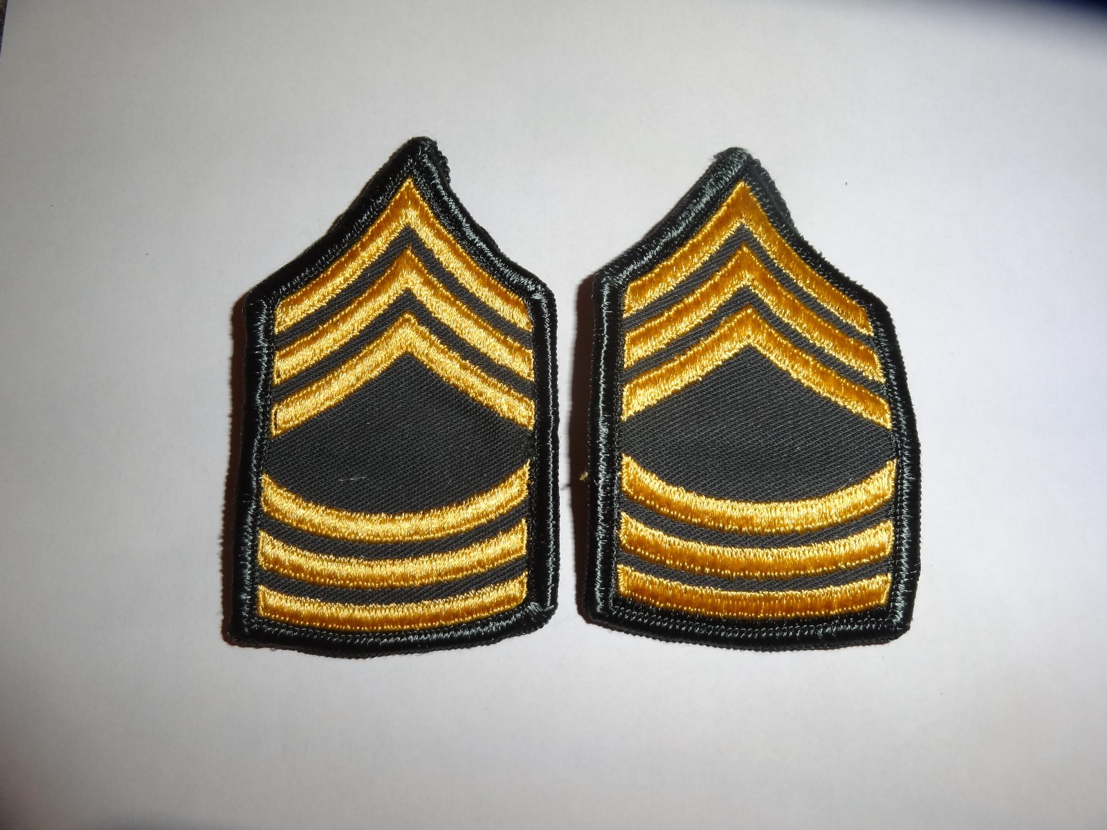 MILITARY PATCH US ARMY CLOTH RANK SET OF 2 MASTER SERGEANT E-8 CLASS A UNIFORM
