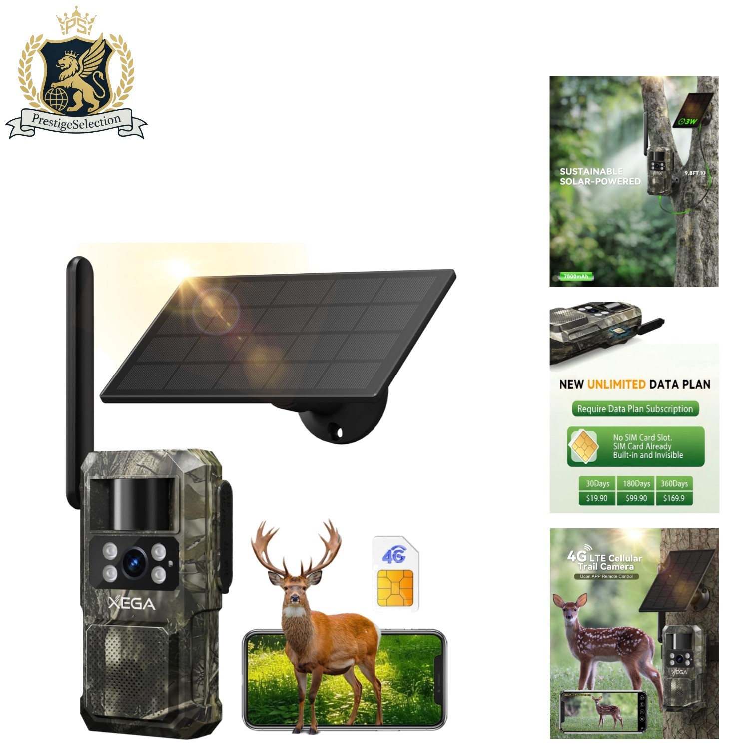 4G LTE Cellular Trail Camera - No WiFi, 7800mAh Battery & No Glow Night Vision